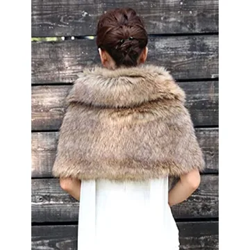 Luxury Faux Fur Shawl for Weddings and Special Events