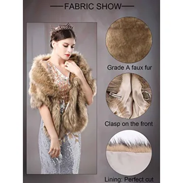 Luxury Faux Fur Shawl for Weddings and Special Events