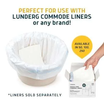 Lunderg Lemon Scented Super Absorbent Commode Pads - Medical Grade Value Pack 250 Count - for Disposable Bedside Commode Liners, Adult Chairs, Portable Buckets & Camping Toilet Bags - Light Scent