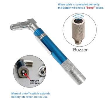 GROWORD Coaxial Pocket Toner Pocket Continuity Tester(Tracer) and Toner with Light&Buzzer Voltage Toner and Barrel Connector Bundle for Testing Coax Cable, RG6, RG59, CATV Wire Tracer