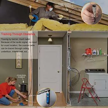 GROWORD Coaxial Pocket Toner Pocket Continuity Tester(Tracer) and Toner with Light&Buzzer Voltage Toner and Barrel Connector Bundle for Testing Coax Cable, RG6, RG59, CATV Wire Tracer