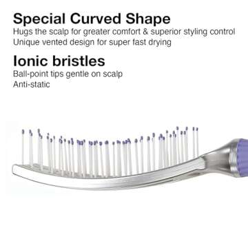 Olivia Garden Finger Brush Scalp-Hugging & Vented Paddle Hair Brush FB-MD (Medium)