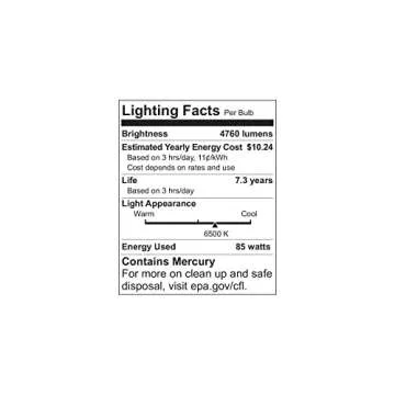 LimoStudio [2 Pack] 85W 5500K CFL, Compact Fluorescent Light Bulb for Photography Studio, Day Light Balanced Pure White, LMS119