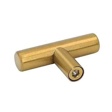 goldenwarm 20Pack Gold Knobs for Dresser Kitchen Cabinet Knobs Brushed Brass Drawer Knob Furniture Door Knobs - LS201GD Single Hole Handles Brushed Gold T Bar Knobs Stainless Steel