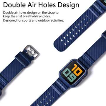 PROATL Compatible with Apple Watch Bands Series SE 8 7 6 5 4 3 2 1, Women& Men Sport Clear Soft Silicone Strap with Bumper Protective Cases for Apple Watch Series 45mm 44mm 42mm 41mm 40mm 38mm