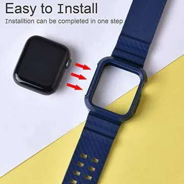 PROATL Compatible with Apple Watch Bands Series SE 8 7 6 5 4 3 2 1, Women& Men Sport Clear Soft Silicone Strap with Bumper Protective Cases for Apple Watch Series 45mm 44mm 42mm 41mm 40mm 38mm