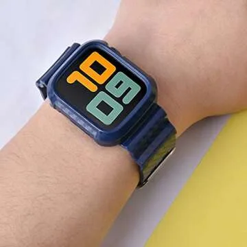 PROATL Compatible with Apple Watch Bands Series SE 8 7 6 5 4 3 2 1, Women& Men Sport Clear Soft Silicone Strap with Bumper Protective Cases for Apple Watch Series 45mm 44mm 42mm 41mm 40mm 38mm