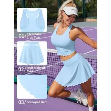 ATTRACO Women's Scallop Tennis Dress- Stylish & Functional