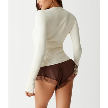 KIGRAD Women’s Open Front Button Up Cropped Cardigan