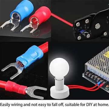 Feggizuli 330PCS Crimp Connectors, 2.8mm 4.8mm 6.3mm Male and Female Spade Connector kit, 15 Types Crimp Terminals Electrical Connectors, Electrical Terminals Includes Spade Ring Fork Wire Connectors