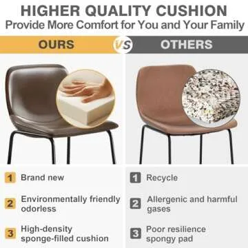 TAVR Furniture Counter Stools Set of 2, 24 inch Counter Height Bar Stools Hold up to 500 lbs, Armless Counter Height Chairs with Metal Legs & Soft Backrest for Kitchen Island Coffee Shop, Brown