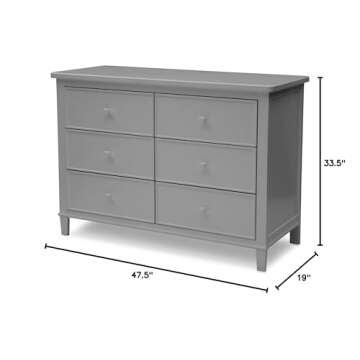Delta Children Haven 6 Drawer Dresser, Grey