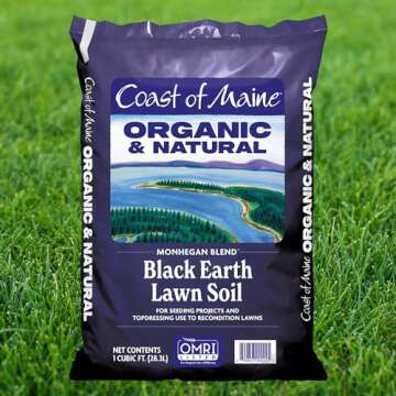 Coast of Maine Monhegan Blend (1 cu ft) Organic and Natural Black Earth Lawn Soil for Seeding Projec...