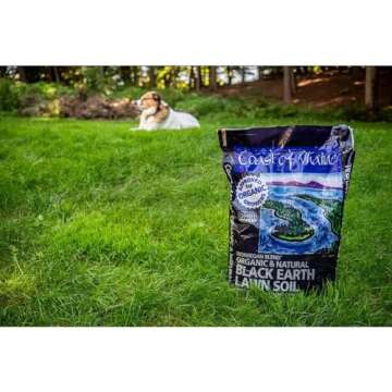 Coast of Maine Monhegan Blend (1 cu ft) Organic and Natural Black Earth Lawn Soil for Seeding Projects - Topdressing and Reconditioning Lawns