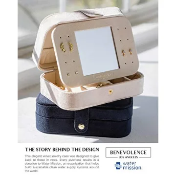 Benevolence LA Plush Velvet Travel Jewelry Storage Box