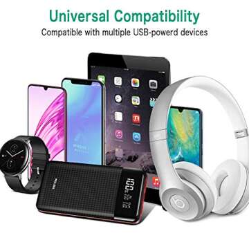 Power Bank Portable Charger 24000mAh High Capacity External Battery Pack with LCD Display, 3 USB Output Ports,Backup Battery Compatible Smart Android Phone and Other Cellphone
