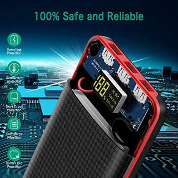 Power Bank Portable Charger 24000mAh High Capacity External Battery Pack with LCD Display, 3 USB Output Ports,Backup Battery Compatible Smart Android Phone and Other Cellphone