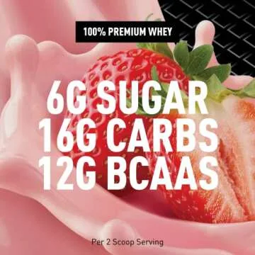 Body Fortress Whey Protein Powder, Strawberry Flavored, Gluten Free, 60 G Protein Per Serving, 2 Lbs