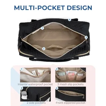 BAGSMART 31L Quilted Weekender Duffle Bag for Travel