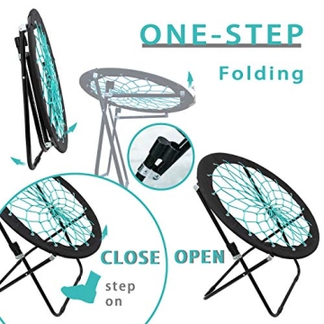 Camp Field Bungee Folding Dish Chair for Indoor and Outdoor Fun