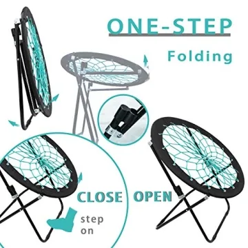 Camp Field Bungee Folding Dish Chair for Indoor and Outdoor Fun