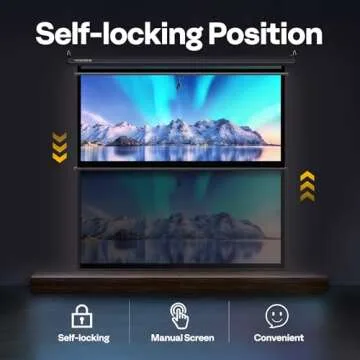 VIVOHOME Projector Screen Pull Down, 1:1 120 Inch Retractable Projection Screen, HD 4K Manual Pull Movie Screen for Home Theater, Cinema, Office (84x84 Inch Black)