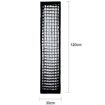 Godox 12"x47" / 30x120cm Softbox Honeycomb Grid Strip Soft Box Bowens Mount for Photo Studio Flash (FW 30x120(1PCS))