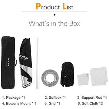 Godox 12"x47" / 30x120cm Softbox Honeycomb Grid Strip Soft Box Bowens Mount for Photo Studio Flash (FW 30x120(1PCS))