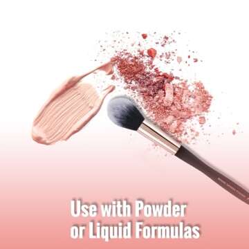 Profusion Cosmetics Artistry Series Round Tapered Powder Brush, Dense Application of Powder Products With Soft Touch Matte Finish, Waved Handle for Optimum Grip, and Lightweight Balance