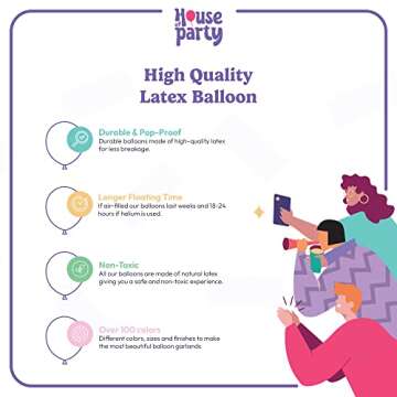 HOUSE OF PARTY Rose Gold Balloon Arch Kit - 160 Pcs | White, Pink, Silver Confetti, Dusty Rose Gold Balloons Garland for Graduation, Photo Booth Backdrop, Baby Bridal Shower Party Decorations