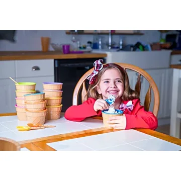 Plastic Ice Cream Cups with Spoons - 12 Pack Set