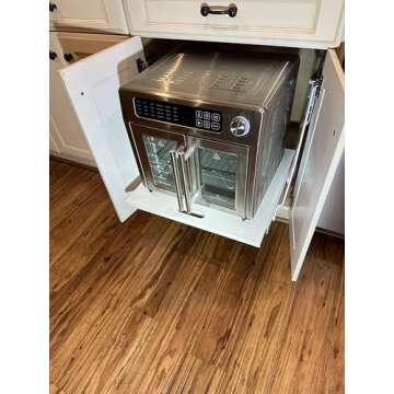 Wood Technology Kitchen Appliance Lift, White, with Self-Locking Spring Mechanism for Heavy Appliance Storage and Space Savings