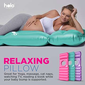 HOLO The Original Inflatable Pregnancy Pillow - Full Body Maternity Airbed/Float with Hole for Tummy...