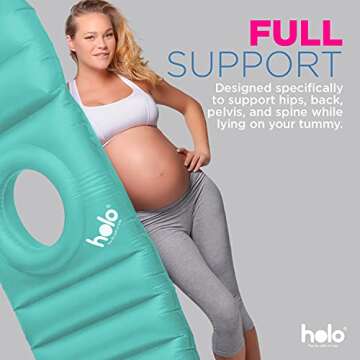 HOLO The Original Inflatable Pregnancy Pillow - Full Body Maternity Airbed/Float with Hole for Tummy - for Ultimate Sleeping Support & Comfort - Say Goodbye to Pregnancy Related Aches and Pains (Mint)