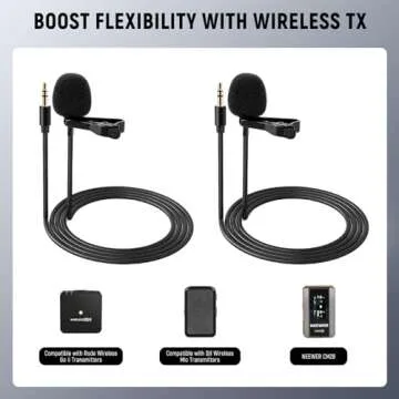 NEEWER 2 Pack Lavalier Microphone for Professional Audio