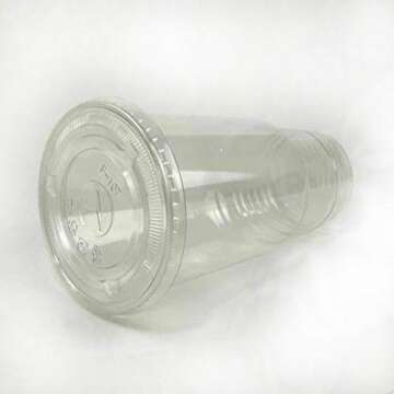 50sets 32oz. Plastic Ultra Clear Cups with flat lids is for cold drinks like iced coffee, Bubble Tea, Frozen Cocktails, water , Sosa and juices (32oz +flat lids 50sets)