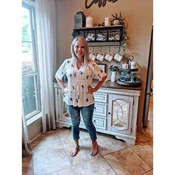 Stylish WLLW Women Bohemian Floral Print Babydoll Shirt