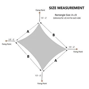 AsterOutdoor Sun Shade Sail Rectangle 12' x 16' UV Block Canopy for Patio Backyard Lawn Garden Outdoor Activities, Cream