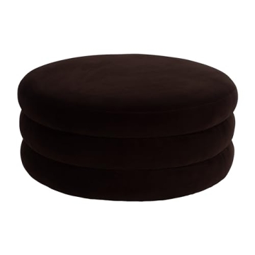 Round Triple Tiered Brown Ottoman for Trendy Home Decor