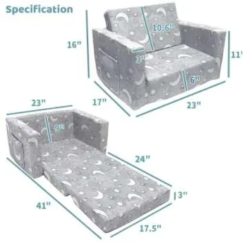 Truwelby Kids Sofa – Glow in the Dark Toddler Couch