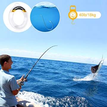 2 roll Fishing Wire 984FT/328Yard/300M 8.0#, Clear Fishing Line Jewelry String Invisible Nylon Thread for Hanging Decorations, Beading and Crafts