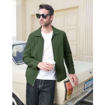 MAGCOMSEN Lightweight Jacket for Men Fashion Casual Jackets Light Golf Jacket Work Coat and Jackets ...