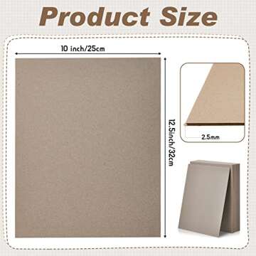 20 Pcs Book Board, Binders Board Chipboard Designer Bookboard Kraft Heavy Duty Chipboard Sheets Book...