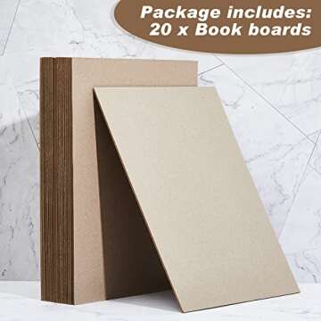 20 Pcs Book Board, Binders Board Chipboard Designer Bookboard Kraft Heavy Duty Chipboard Sheets Bookbinding Supplies for Book Binding Cover (Gray, 12.5 x 10 Inch 100PT)