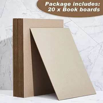 20 Pcs Book Board, Binders Board Chipboard Designer Bookboard Kraft Heavy Duty Chipboard Sheets Bookbinding Supplies for Book Binding Cover (Gray, 12.5 x 10 Inch 100PT)