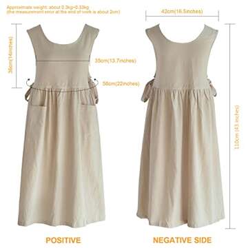 KKTOCHVC Premium Plus Size Apron Adjustable Waistline Bib Apron,Soft Cotton Blend Apron with Pockets...