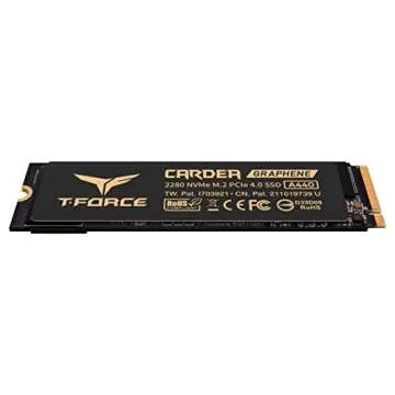 TEAMGROUP T-Force CARDEA A440 Graphene & Aluminum Heatsink 1TB with DRAM SLC Cache 3D NAND TLC NVMe PCIe Gen4 x4 M.2 2280 Gaming Internal SSD Read/Write 7,000/5,500 MB/s TM8FPZ001T0C327