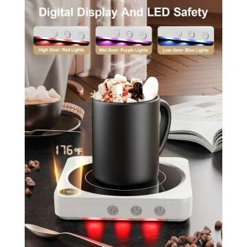 36W Mug Warmer with Auto Shut-off & Temp Display