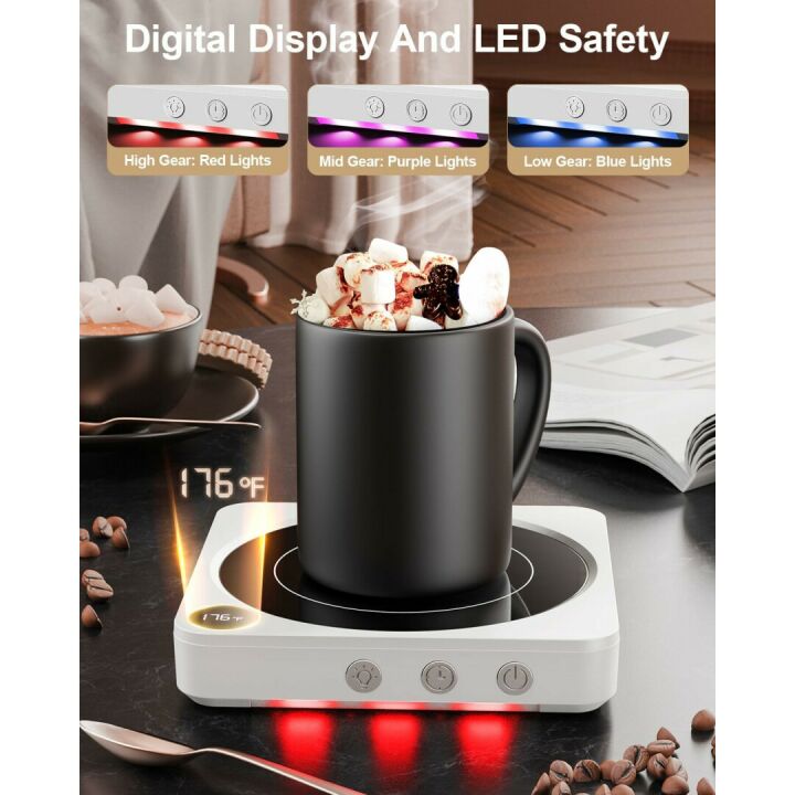 36W Mug Warmer with Auto Shut-off & Temp Display