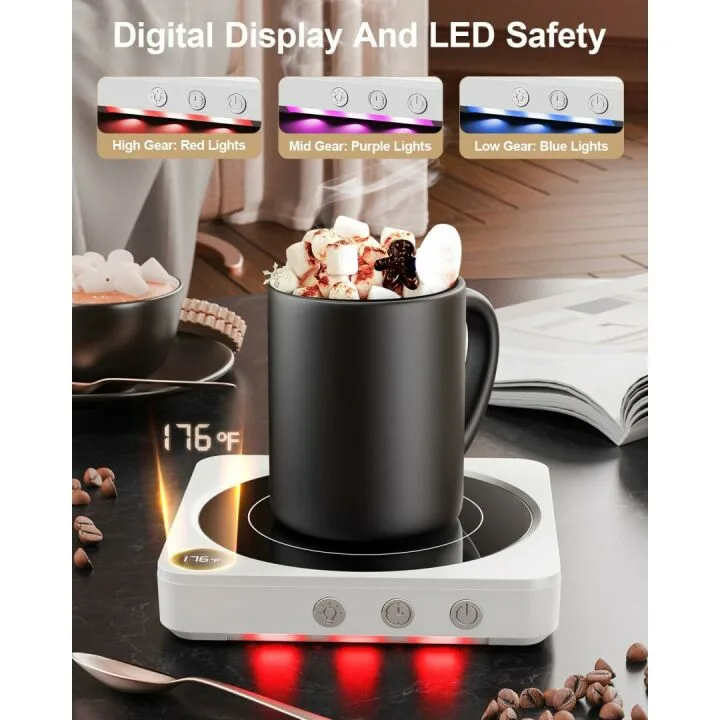 36W Mug Warmer with Auto Shut-off & Temp Display